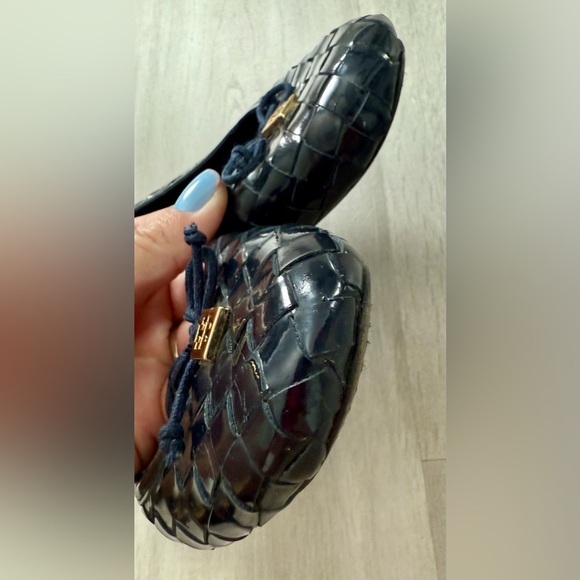 Tory Burch Prescott patent Leather Flats ballet navy blue flats sz 7.5 - Picture 5 of 9